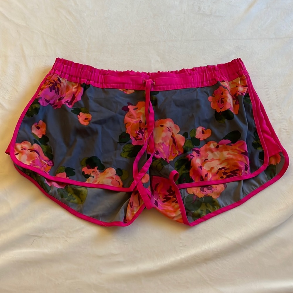 Aerie Gray and Pink Floral Sleep Short